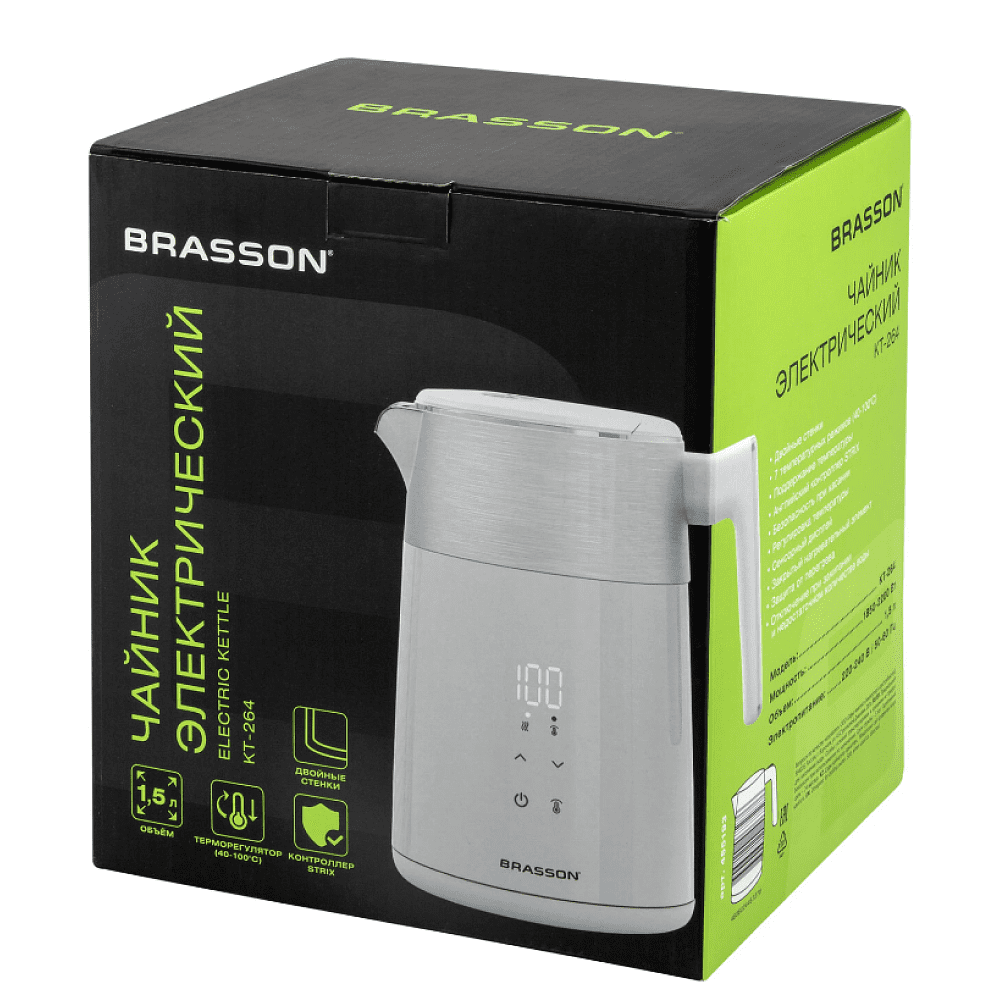 Электрочайник Brasson "KT-264", белый - 9