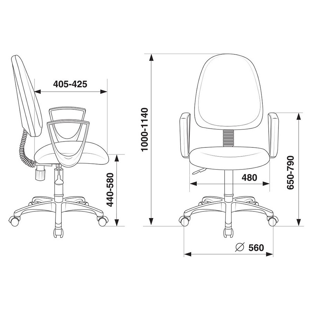 Кресло для персонала "Бюрократ CH-1300N/CHERRY Престиж+", пластик, ткань, бордовый - 5