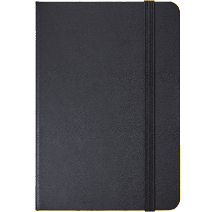 Блокнот "A5-001", А6, 80 листов, на резинке, черный