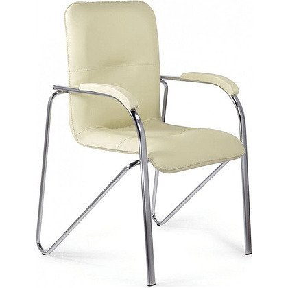 Стул для посетителей SitUp "Samba Chrome", хром, кожзам, бежевый