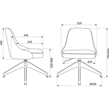 Кресло "Бюрократ CH-340GLZ", ткань, синий, каркас пластик, корпус серый - 6