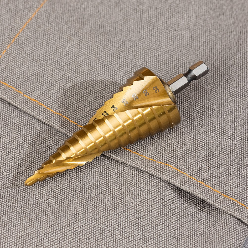 Сверло ступенчатое Deli YS EDH-JTZ032-E1, 4-32 мм, TiN, титановое покрытие - 3