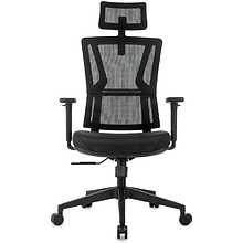 Кресло для руководителя Бюрократ MC-711N-H сетка, ткань, черный, крестов. пластик, с подголов.