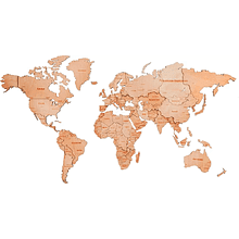Декор на стену "Карта мира" многоуровневый на стену, ХL 3147, натуральный, 100х181 см
