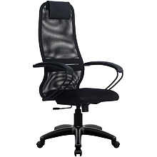 Кресло для руководителя "Metta BP-8 PL", сетка, металл, черный