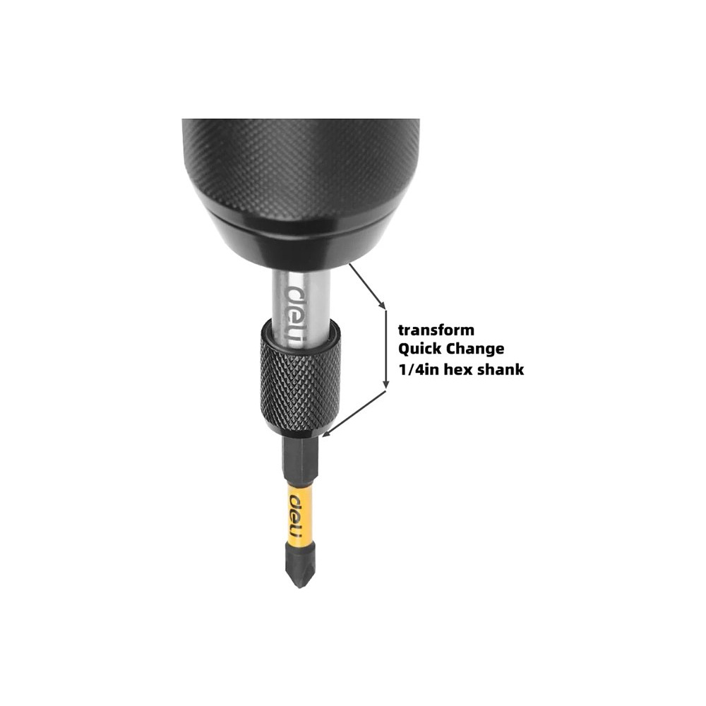 Держатель бит (насадок) Deli YS EDL107401, магнитный, набор 2 шт., 60мм, 1/4", с фиксатором - 8