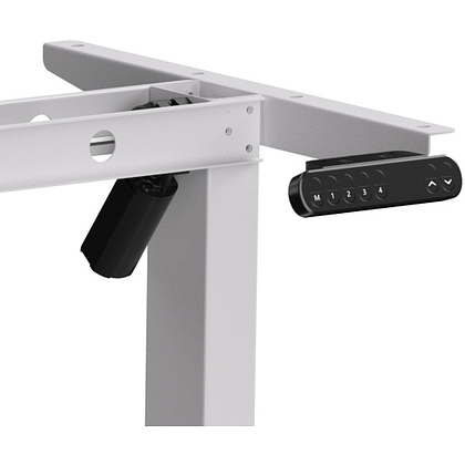 Стол с электроприводом WellDesk Basic 1300x675х18 белый/дуб хантон темный (9191460+9178197) - 3