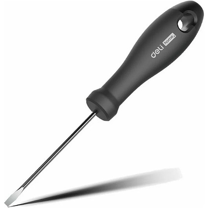 Отвертка Deli HS EHT1103, SL3х75 мм, Soft Touch, черный