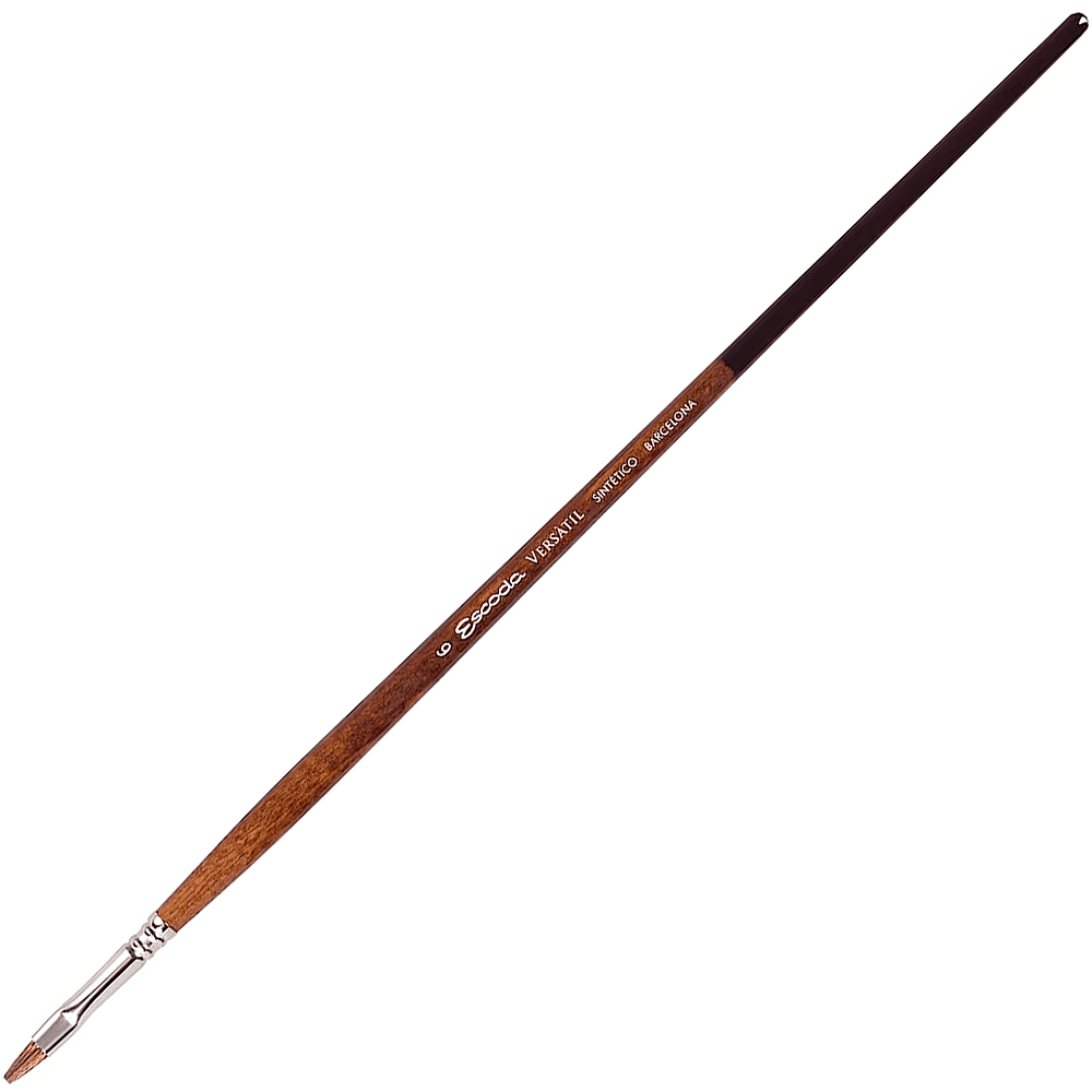 Кисть "Escoda Versatil Brush L/H", синтетика, темно-коричневый, плоская, №6