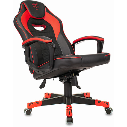 Кресло игровое "Zombie GAME 16", ткань, экокожа, пластик, черный, красный - 5