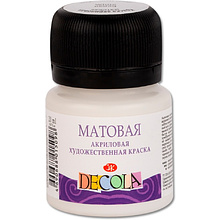 Краска акриловая матовая "Декола", 104 белая, 20 мл., банка