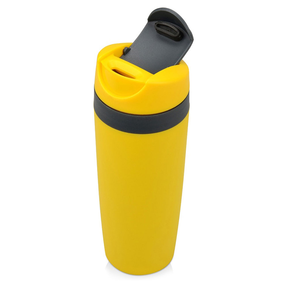 Кружка термическая "Лайт", пластик, 450 мл, желтый, темно-серый - 2