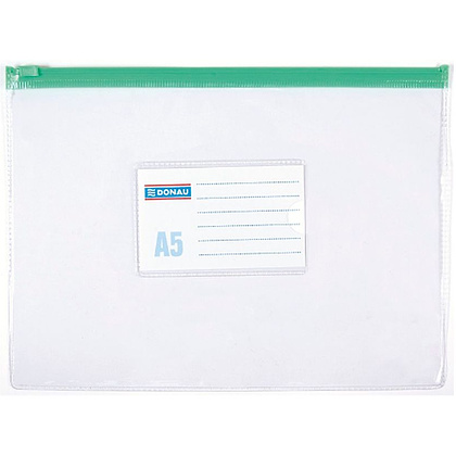 Папка-конверт на молнии "Donau", A5, прозрачный (ассорти) - 3