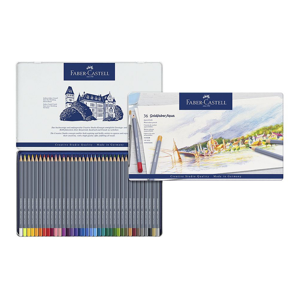 Карандаши цветные акварельные "Goldfaber Aqua", 36 цветов, металлическая упаковка - 2