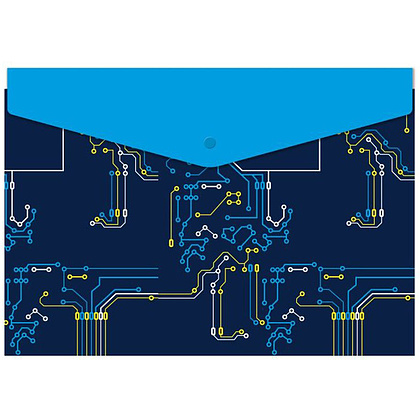 Папка-конверт на кнопке "Схема", А4, разноцветный