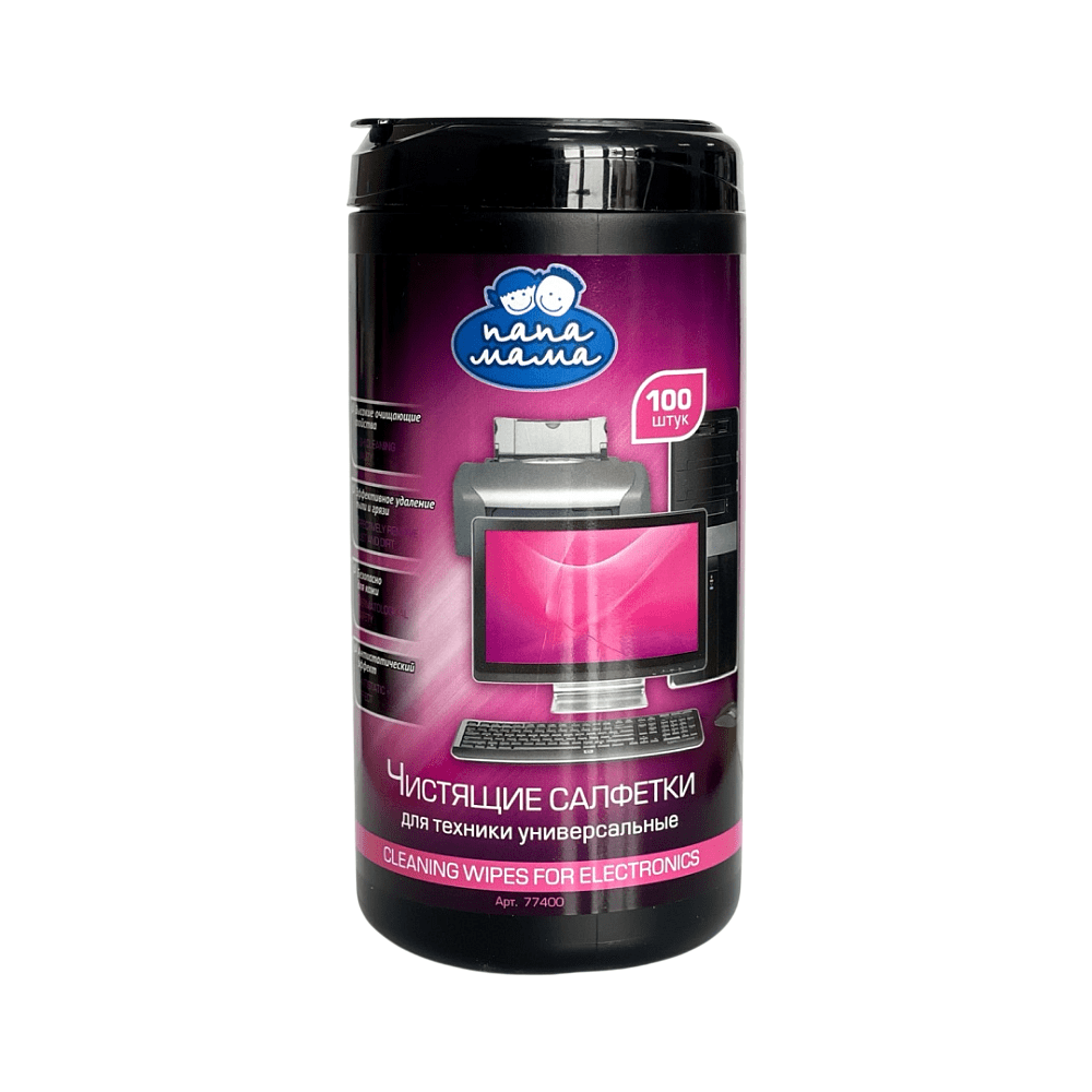 Чистящие универсальные салфетки "Zala" в тубе, 100 шт