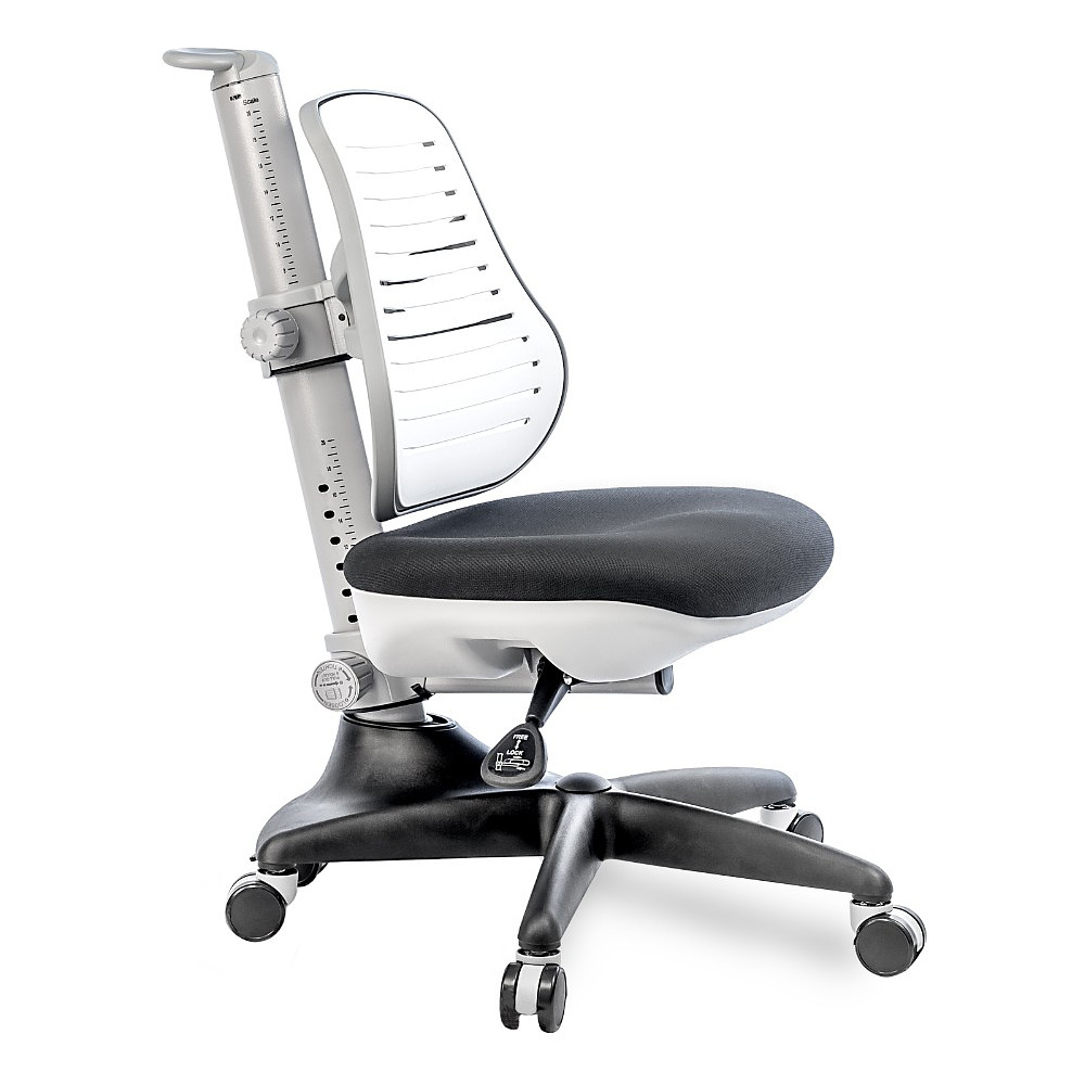 Кресло детское Comf-Pro С3 317 Chair, пластик, ткань, белый, черный, пластик, корпус черный, серый, с чехлом салатовым
