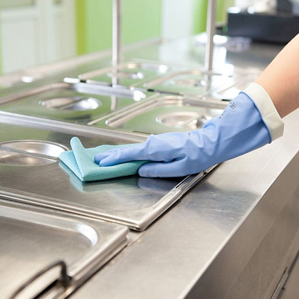 Перчатки латексные HQ Profiline, р-р L, с х/б покрытием, синий - 15