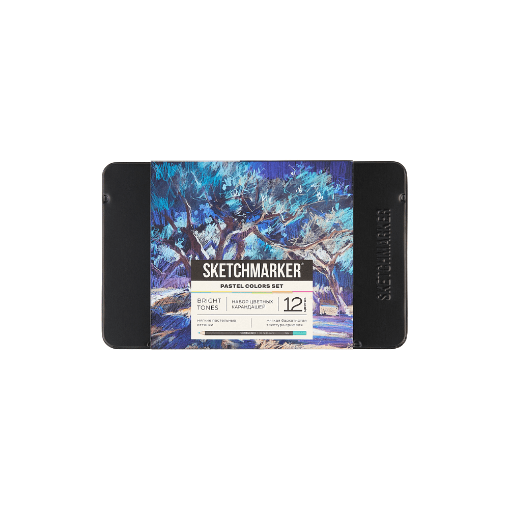 Карандаши цветные "Sketchmarker Пастельные оттенки", набор 12 цветов, жестяной пенал