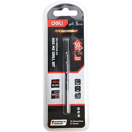 Сверло по металлу Deli RS EDH-MHZ045-E4, 4.5 мм, DIN 338, HSS-TiN - 4