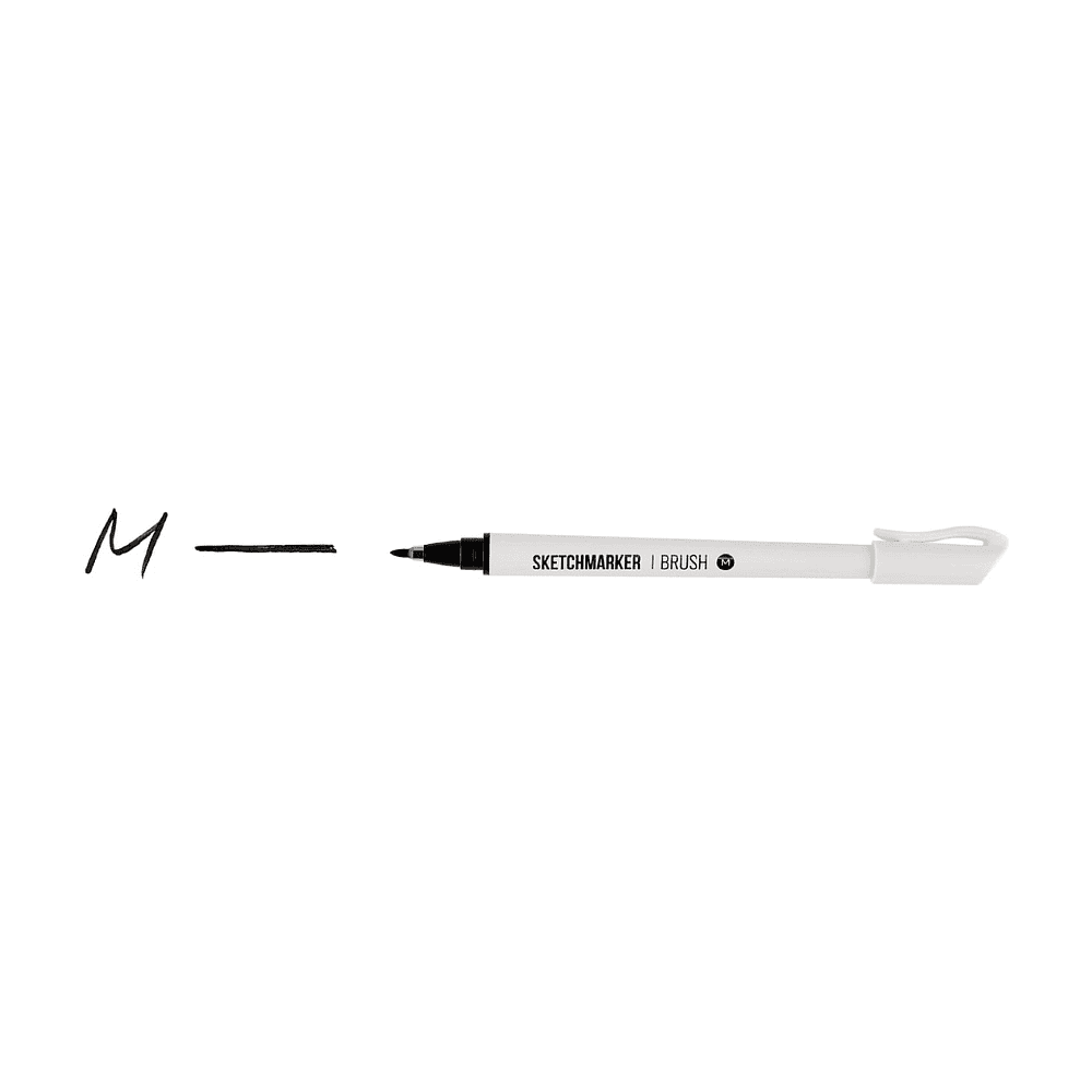 Ручка капиллярная "Sketchmarker brush medium", черный - 2