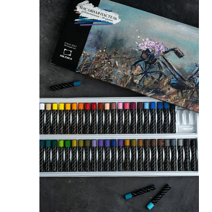 Пастель масляная "Малевичъ" профессиональная, 48 цветов - 12