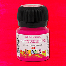 Краска акриловая неон "Декола", 319 карминовая, 20 мл., банка