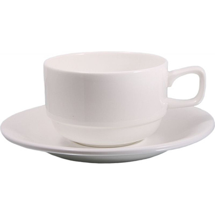 Чашка с блюдцем "WL-993008/AB", фарфор, 220 мл, белый