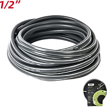 Шланг поливочный армированный четырёхслойный Deli GS EDL8072-15, 1/2", ПВХ, 15 м, серый