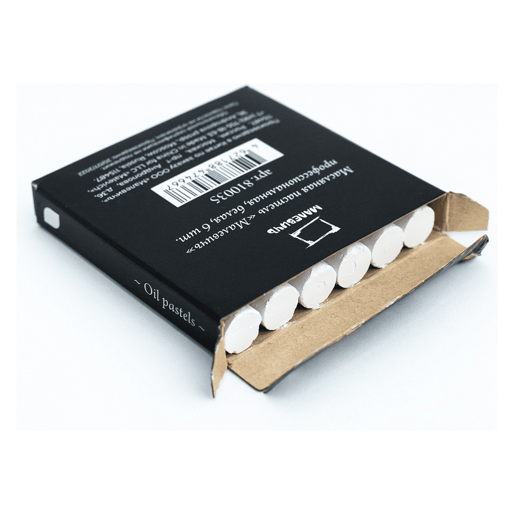 Пастель масляная "Малевичъ" профессиональная, белая, 6 шт. - 7
