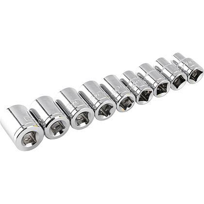 Набор головок торцевых Deli YS EDL2010T, 10-24 мм, 1/2", 10 шт., серебристый - 6