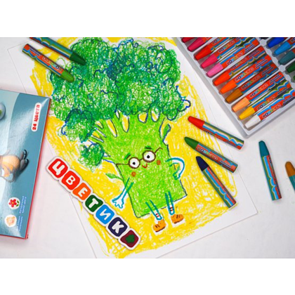 Пастель масляная детская "Цветик", 24 цвета - 2