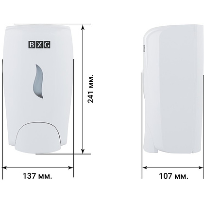 Диспенсер BXG SD-1198, для мыла жидкого 1 л, пластик, белый - 8