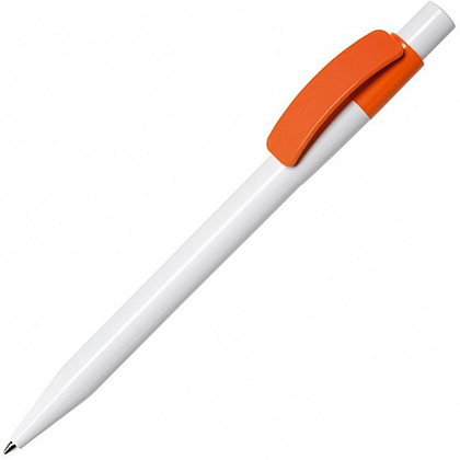 Ручка шариковая автоматическая "Pixel PX B", 1.0 мм, белый, оранжевый, стерж. синий