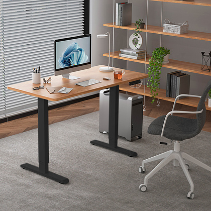 Стол с электроприводом WellDesk Prime 1300x675х18 черный/дуб бардолино натуральный (9191461+9072452) - 3