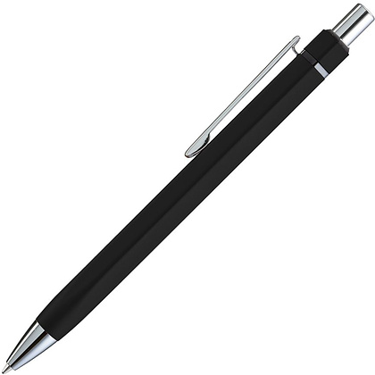 Ручка шариковая автоматическая "Six", 1.0 мм, черный, серебристый, стерж. синий