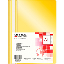 Папка скоросшиватель "Office Products", А4, желтый