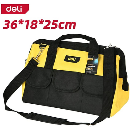 Сумка для инструментов Deli YS EDL430016, 360х180х250 мм, ткань Oxford, черный, желтый - 2