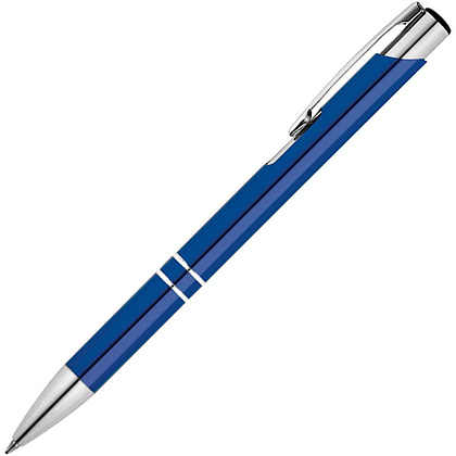 Ручка шариковая автоматическая "Beta BK", 0,7 мм, королевский синий, серебристый, стерж. черный