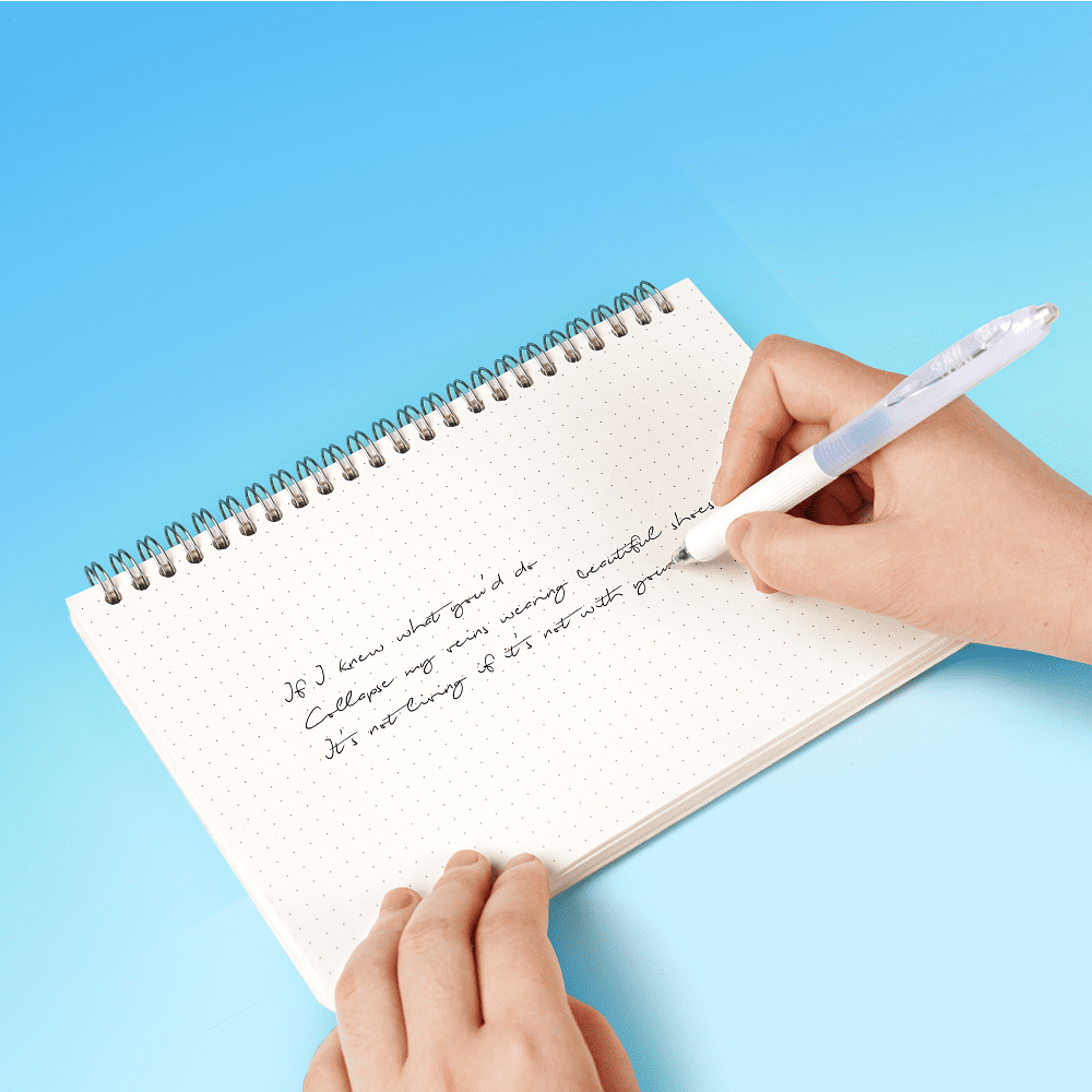 Ручка шариковая автоматическая "Low Viscosity", 0,7 мм, белый, стерж. синий - 3