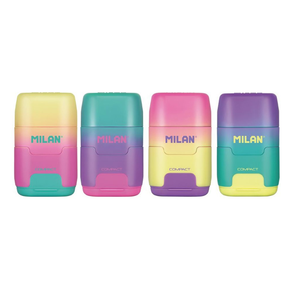 Ластик-точилка Milan "Sunset", 2 отверстия, с контейнером