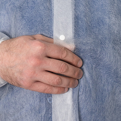 Халат одноразовый спанбонд на кнопках, 25 г/м2, размер 3ХL, 10 шт/упак, белый - 2