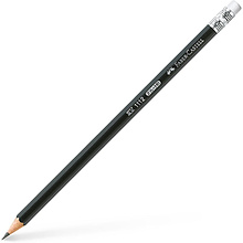 Карандаш простой "Faber-Castell 1112", HB, с ластиком, черный