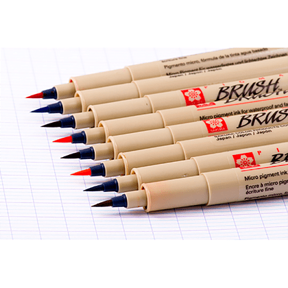 Ручка капиллярная "Pigma Brush", 0,25 мм, красный - 4