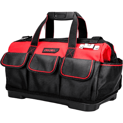 Сумка для инструментов Deli "DL430318", 430x200x290 мм, 16 карманов, черный, красный
