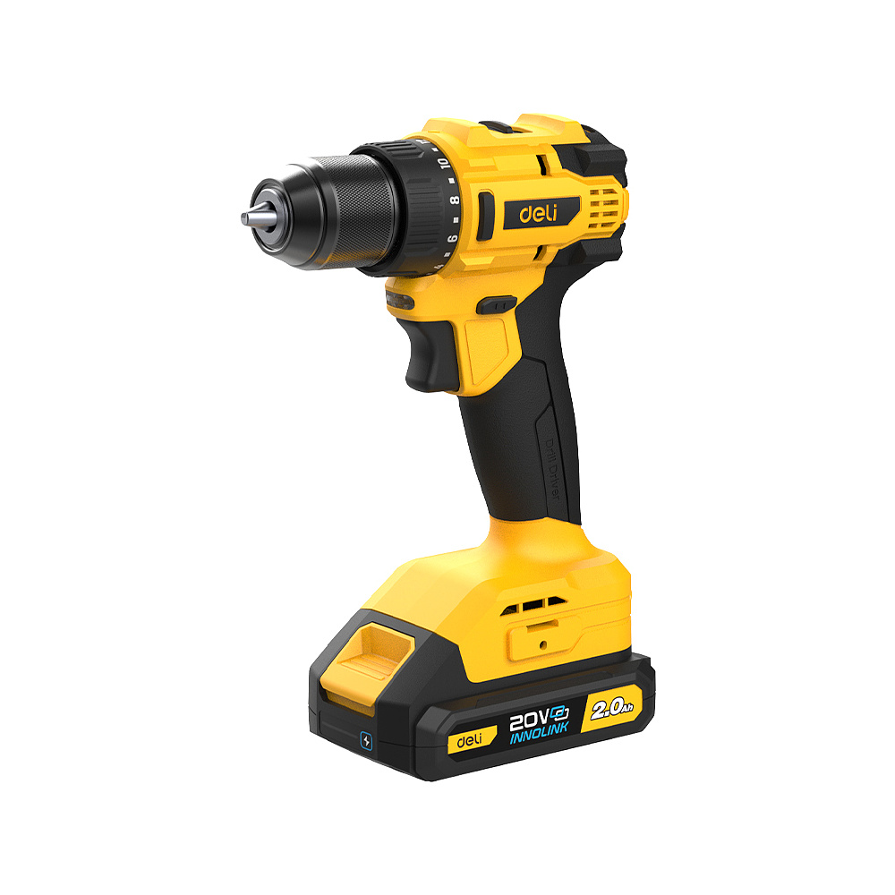 Аккумуляторная дрель-шуруповерт Deli YS EDC120 20 В, 45 Нм, 2 АКБ, 2 Ач, сумка