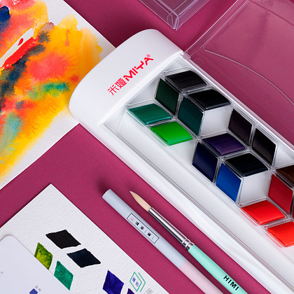 Набор красок акварельных "Himi Rhombus", 24 цвета, кюветы - 5