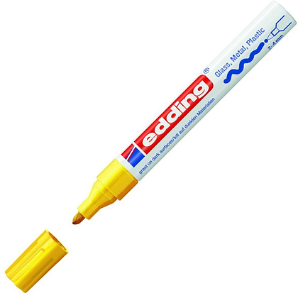 Маркер перманентный на нитрокраске Edding "750", серебристый - 4