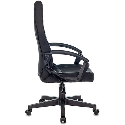 Кресло игровое Бюрократ "Zombie 10", ткань, экокожа, пластик, черный - 3