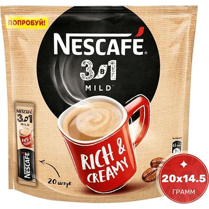 Кофейный напиток "Nescafe" 3в1 мягкий, растворимый, 16 г